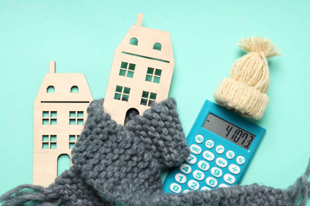 istock Concept of payment for heating, heating season, top view 1431264498