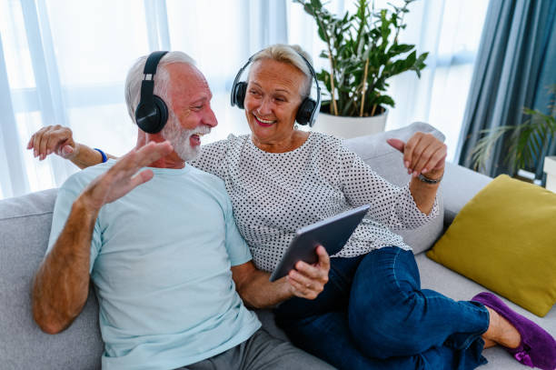 istock Senior couple listening music 1431265264
