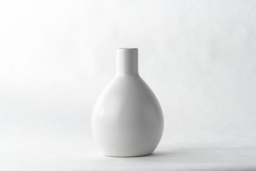 Ceramic vase isolated on a white background.