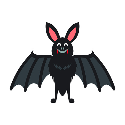 Halloween flying bat, isolated on white.