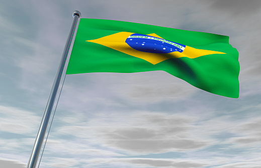 Brazilian flag flying in Pernambuco, Brazil.