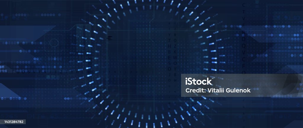 Bytes Of Binary Code Run Through Network Abstract Futuristic Technology ...