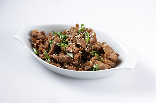 Bulgogi is Korean style grilled or roasted dish made from marinated slices of meat.