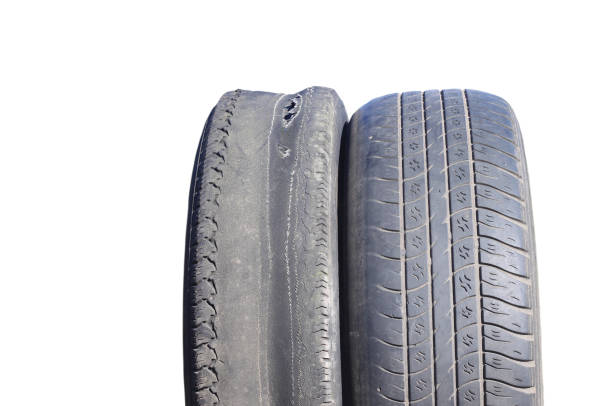 istock Old summer tires with various damages 1431301401