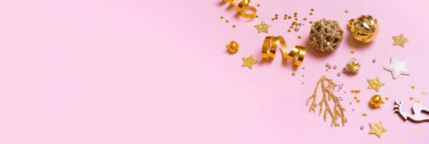istock Abstract christmas minimalistic banner on color background. christmas creative minimal background. 1431305919