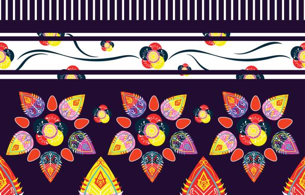 Geometric ethnic oriental ikat seamless pattern traditional Design for background,carpet,wallpaper,clothing,wrapping,batik,fabric,vector illustration. embroidery style.
