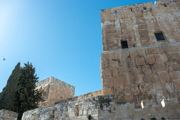 torre de davi na cidade velha de jerusalém - jerusalem judaism david tower - fotografias e filmes do acervo