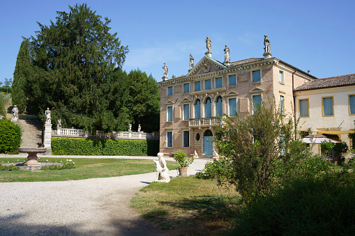 Abano Terme, Italy - July 4, 2022: Historic villa at Abano Terme, Padua province, Veneto, Italy