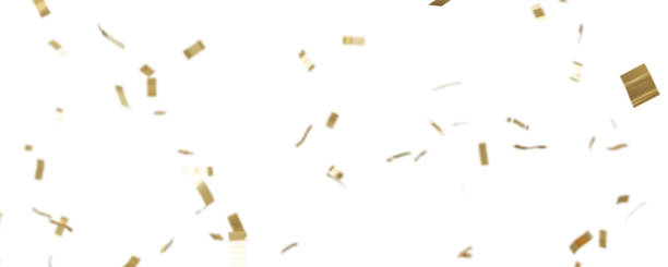 istock goldden confetti floating on white background,with clipping path. 1431326561