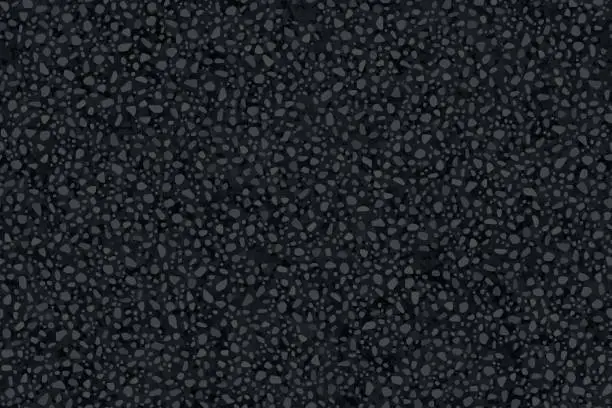 Vector illustration of Dark grey textured asfalt seamless pattern top view