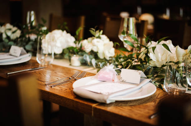 istock Wedding decor with white and green colors 1431327584