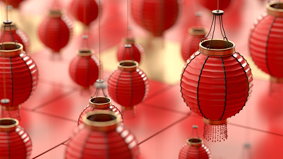 Chinese New Year Ornaments Lantern Festival, 3d render