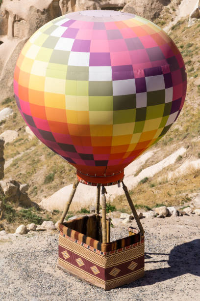 istock Replica of a hot air balloon with colored squares 1431329719