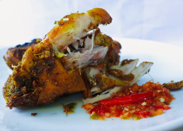 istock Roast chicken with spicy chili garlic sauce. 1431332613