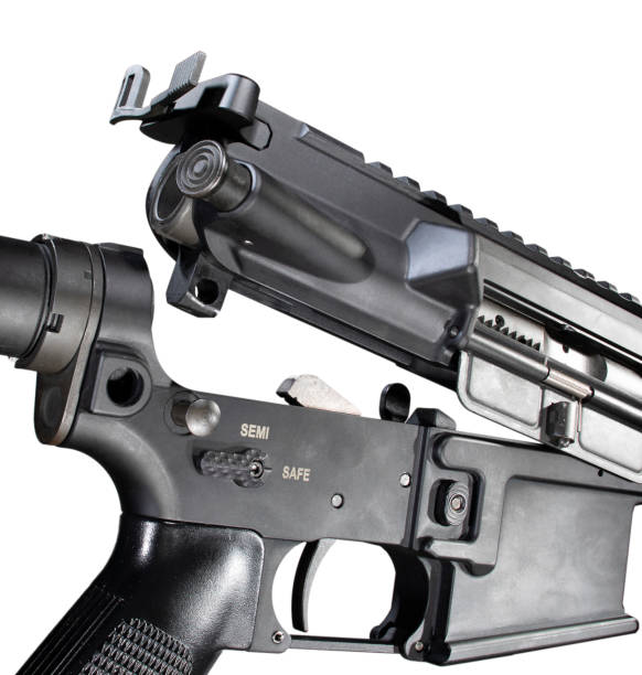 istock Upper and lower receiver coming apart in an assault rifle 1431338847