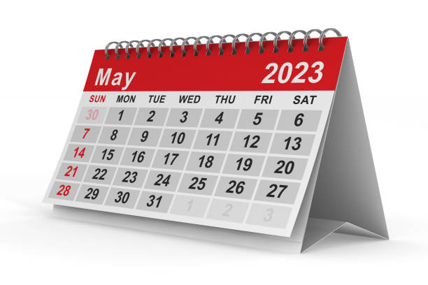 istock 2023 year. Calendar for May. Isolated 3D illustration 1431346195
