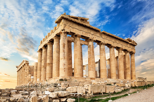 Ancient Amphitheater of Acropolis of Athens, landmark of Greece