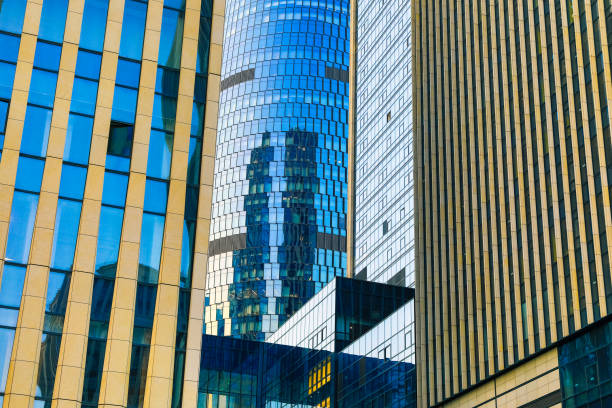 Shooting the light mapping of the exterior wall of modern urban buildings