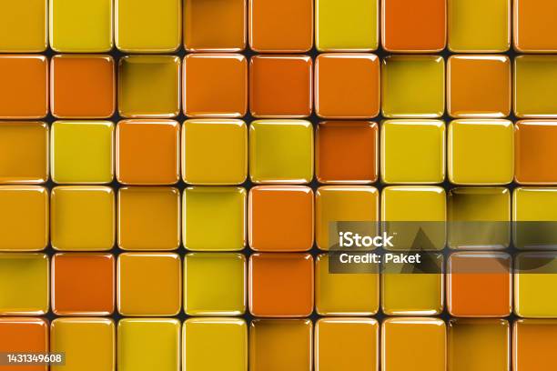Abstract Geometric Background With Glossy Cubes Structure Stock Photo - Download Image Now
