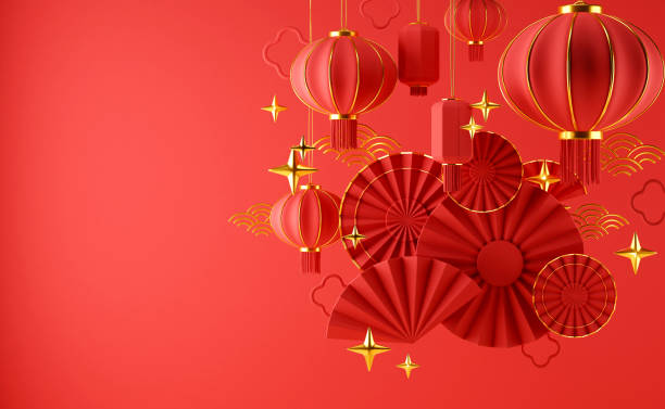 istock Chinese red luxury background with pedestal, podium, round stage 1431349631