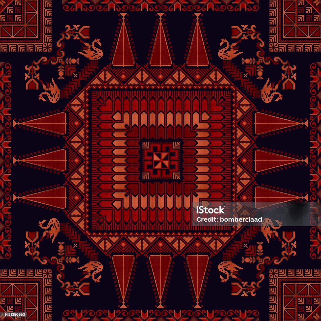 Palestinian Pattern Background Decorative Palestinian Pattern 11 Stock Illustration - Download Image ...