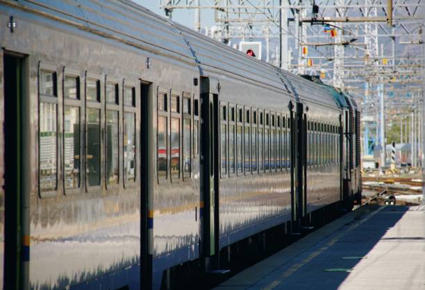 istock Beautiful clean wagons , Train transportation concept 1431355752