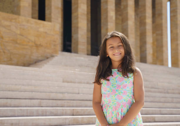 Cute little girl visiting Anitkabir (Atatürk Mausoleum), in Ankara