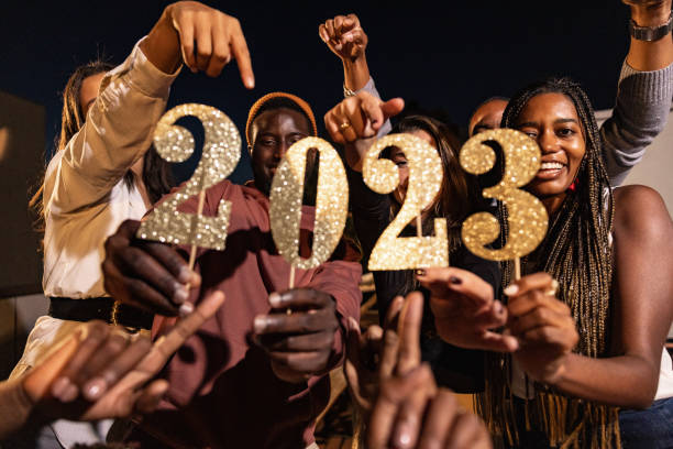 istock Friends celebrating New Year Party 1431359881