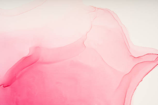 Hand drawn abstract Alcohol Ink painting. Red wavy background for wallpapers, templates, flyers, layouts, posters, cards.