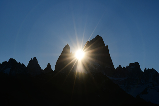 Sunset at Fitz Roy. The chalten. Patagonia Argentina