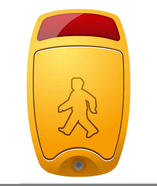 Vector illustration of Pedestrian call button for crosswalks