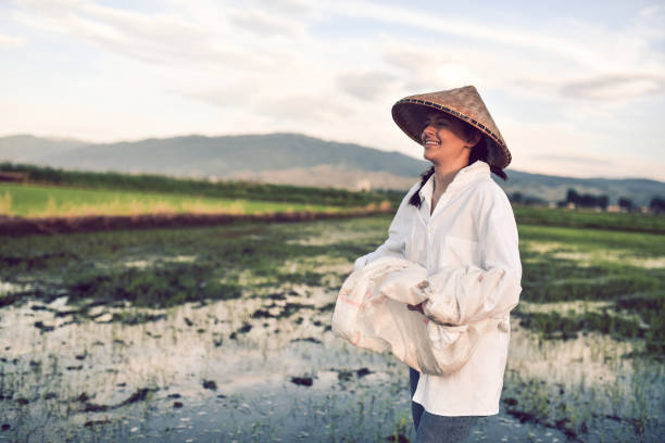 istock Expert Female Farmer With Conical Hat Enjoying Working During Sunset On Farm Fields 1431369149