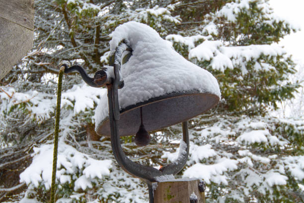 Old Dinner Bell in the snow-Howard County Indiana