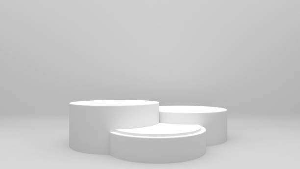 istock White stand on a white background,mock up podium for product presentation,3d rendering 1431376622