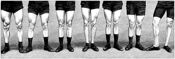Antique image: Professional cyclist athletes legs
