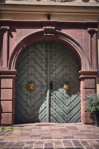 Krakow, Poland - July 03, 2015 : View of vintage door in old town Krakow