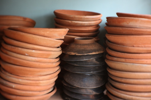 crafts made of clay for eco-friendly flower pots.