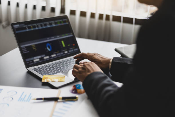 istock Businessman in office working on laptop analyzing finance and accounting. 1431401716