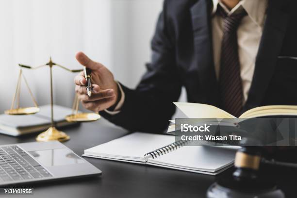 Concept Of Legal Justice Lawyer Is Working In A Law Firm Stock Photo - Download Image Now