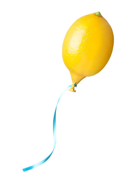 istock Yellow lemon balloon concept on white 1431404051