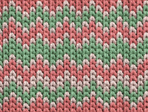 Christmas croched background with green and red pattern