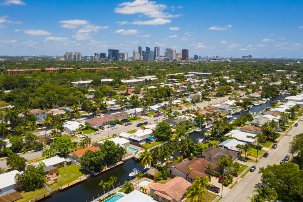 istock Drone aerial shot of Miami 1431411677