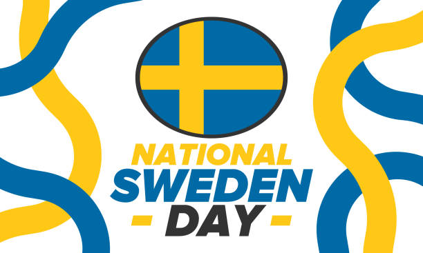 ilustraciones, imágenes clip art, dibujos animados e iconos de stock de día nacional de suecia. celebrado anualmente el 6 de junio en suecia. feliz fiesta nacional de la libertad. bandera sueca. país del norte de escandinavia. diseño patriótico de carteles. ilustración vectorial - sweden flag day abstract