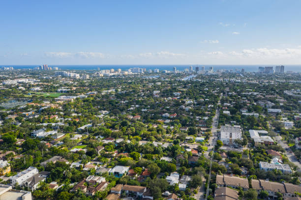 istock Drone aerial shot of Miami 1431412006