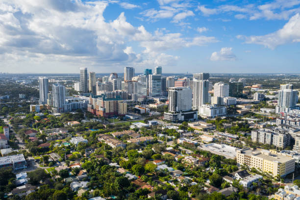 istock Drone aerial shot of Miami 1431412037