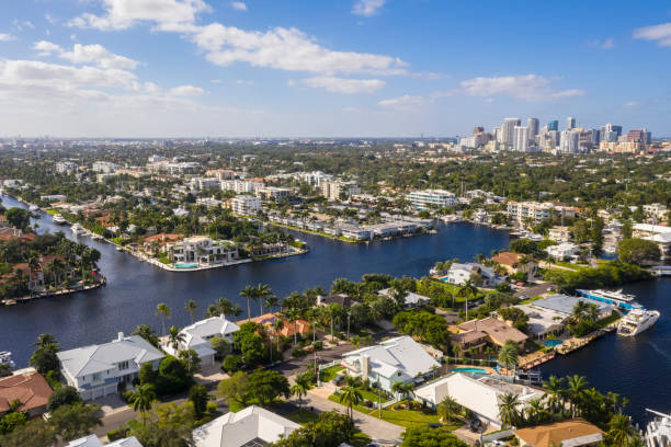 istock Drone aerial shot of Miami 1431412446