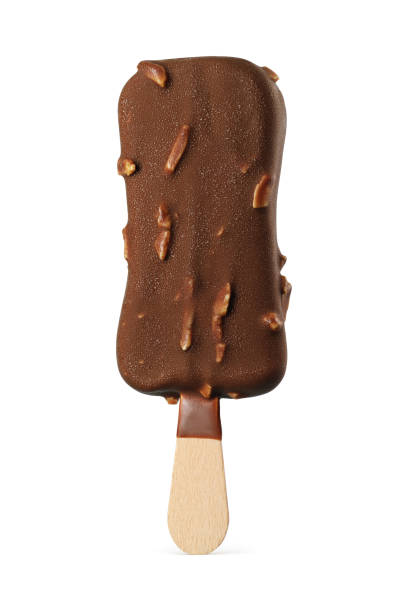 istock Popsicle ice cream bar with chocolate coating and almonds isolated on white. 1431412650