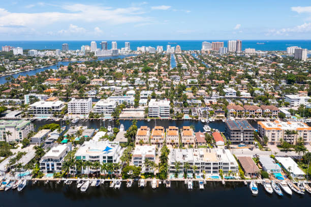 istock Drone aerial shot of Miami 1431414461