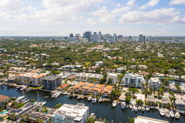 istock Drone aerial shot of Miami 1431414534