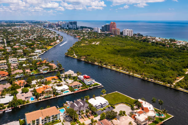 istock Drone aerial shot of Miami 1431414669